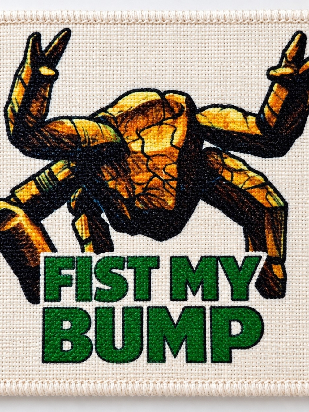 Fist My Bump Printed Sew-On Patch Single Humor for Crafts, Jackets, Jeans, Bags